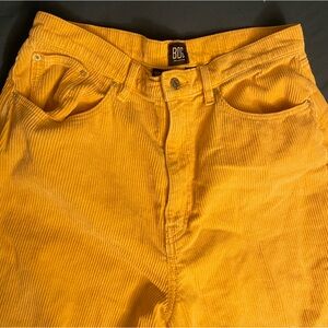 BDG Yellow Corduroy Pants Wide Leg Ribbed 32